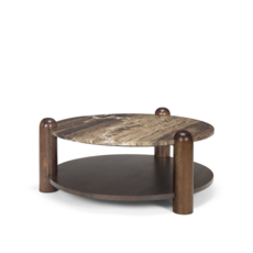 BALTIMORE COFFEE TABLE ROUND MARBLE BROWN