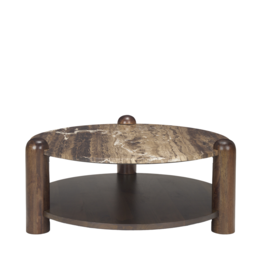 BALTIMORE COFFEE TABLE ROUND MARBLE BROWN