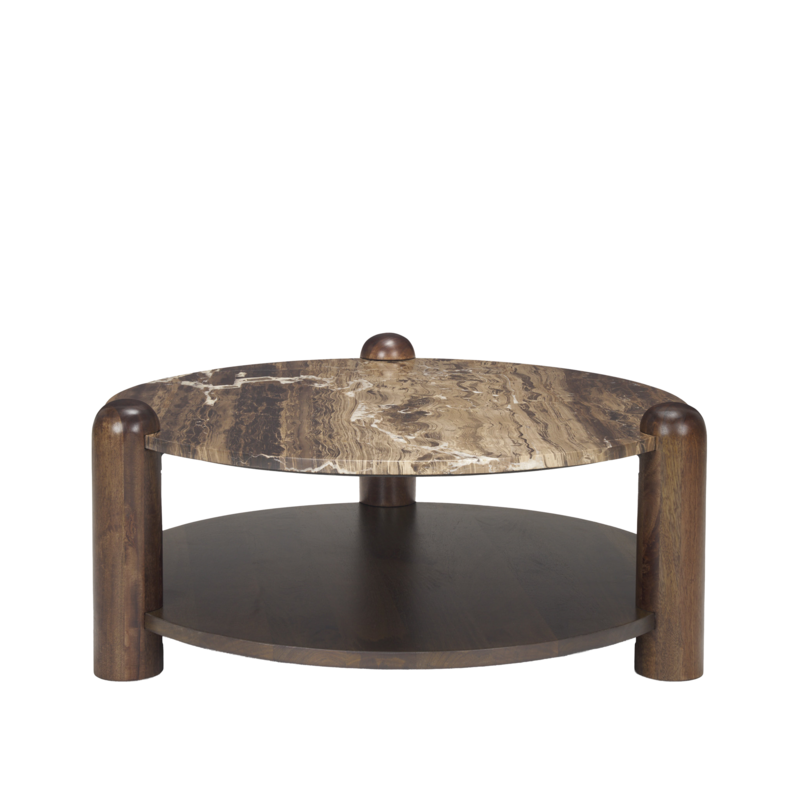 BALTIMORE COFFEE TABLE ROUND MARBLE BROWN