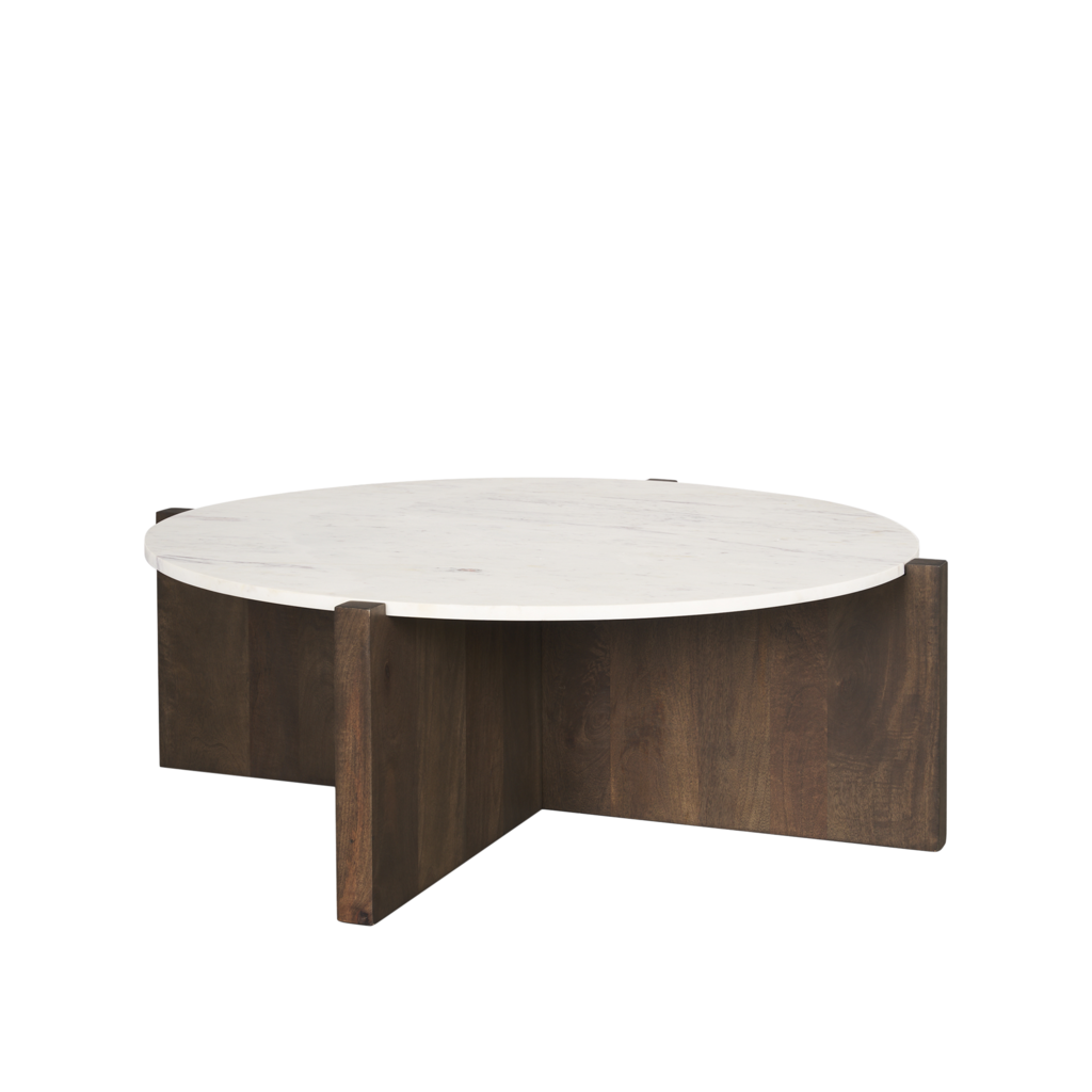 WILLIAM COFFEE TABLE ROUND DARK BROWN 48"