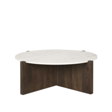 WILLIAM COFFEE TABLE ROUND DARK BROWN 48"