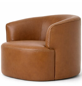 GOLFO SWIVEL CHAIR LEATHER BROWN