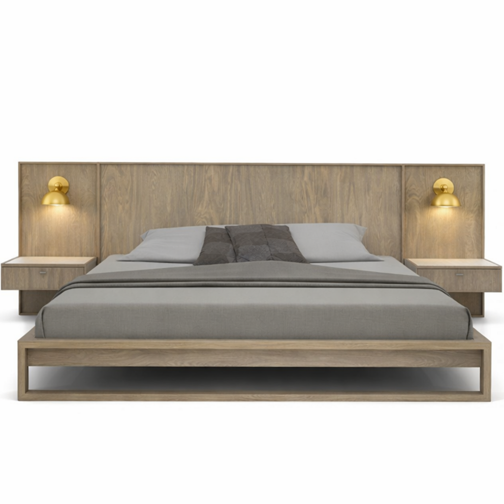 WELLINGTON BIRCH BED EXTENDED w/ NIGHTSTANDS By HUPPE
