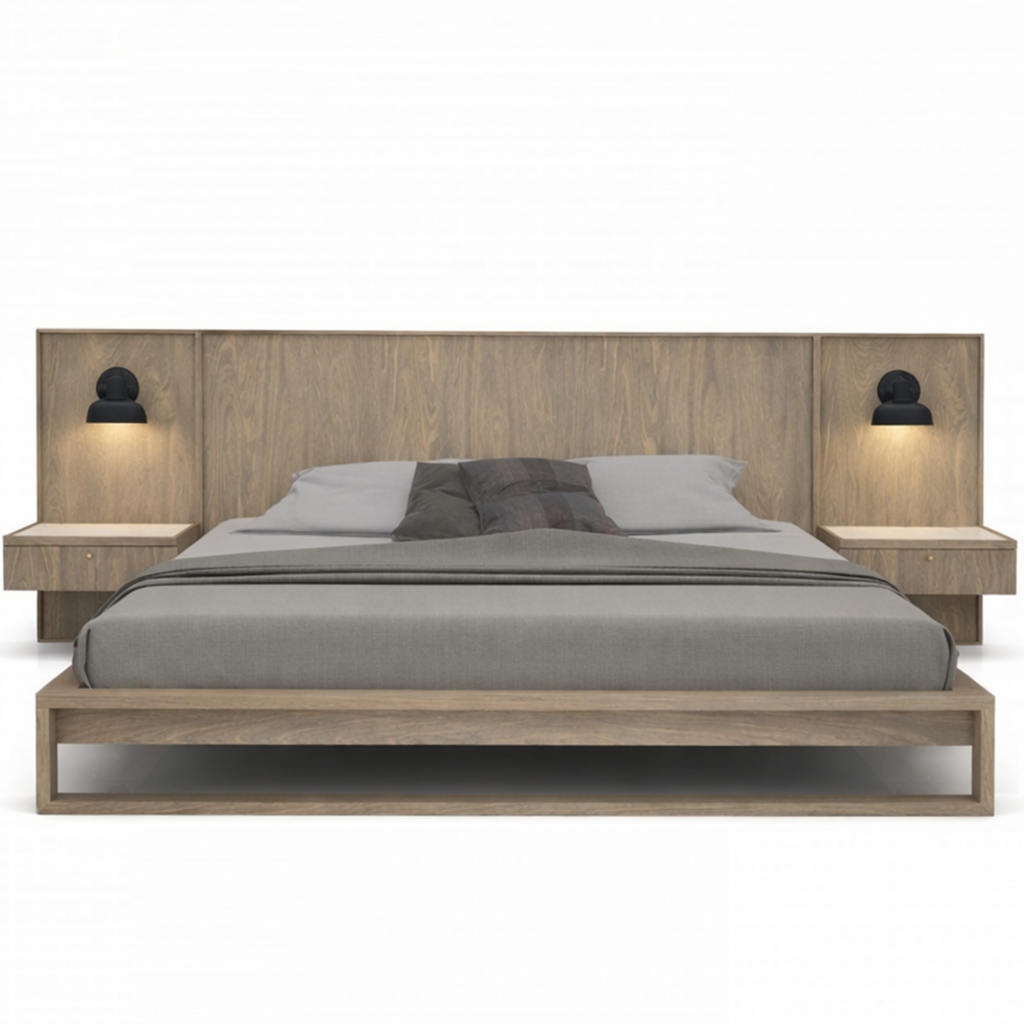 WELLINGTON BIRCH BED EXTENDED w/ NIGHTSTANDS By HUPPE