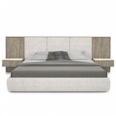 WELLINGTON UPHOLSTERED BED EXTENDED w/ NIGHTSTANDS By HUPPE