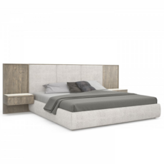 WELLINGTON UPHOLSTERED BED EXTENDED w/ NIGHTSTANDS By HUPPE