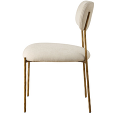 ZORA DINING CHAIR OFF WHITE AND BURNISHED GOLD