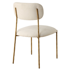 ZORA DINING CHAIR OFF WHITE AND BURNISHED GOLD