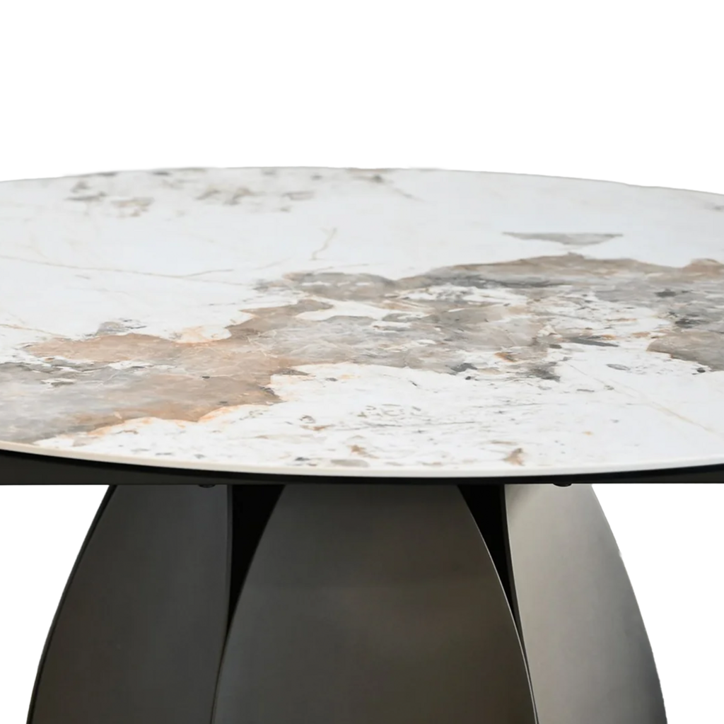 PETALO CERAMIC EXTENSION DINING TABLE ROUND 51" TO 83"