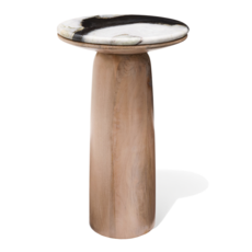 MERROW SIDE TABLE MARBLE BLACK