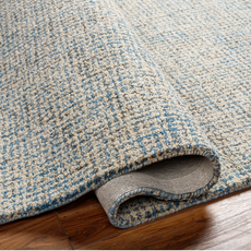 BREEZE WOOL 9' X 13' LIGHT BLUE OATMEAL GREY