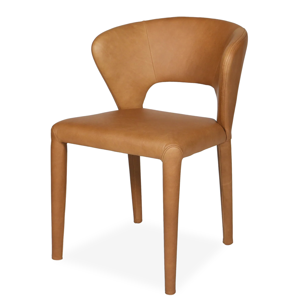 TOLA DINING CHAIR LEATHER COGNAC