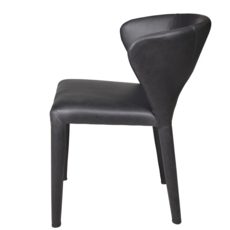 TOLA DINING CHAIR LEATHER BLACK