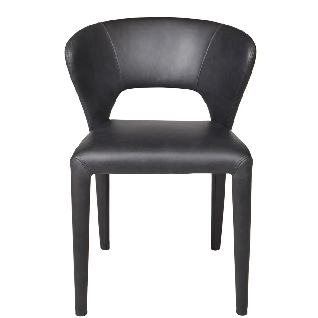 TOLA DINING CHAIR LEATHER BLACK