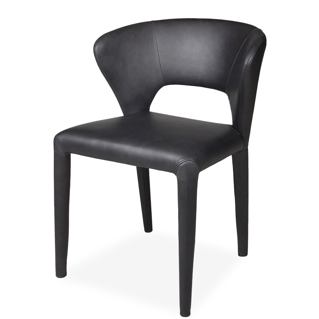 TOLA DINING CHAIR LEATHER BLACK