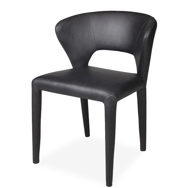 TOLA DINING CHAIR LEATHER BLACK