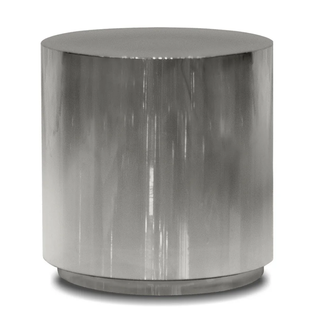 BO SIDE TABLE ROUND STAINLESS STEEL SMOKE