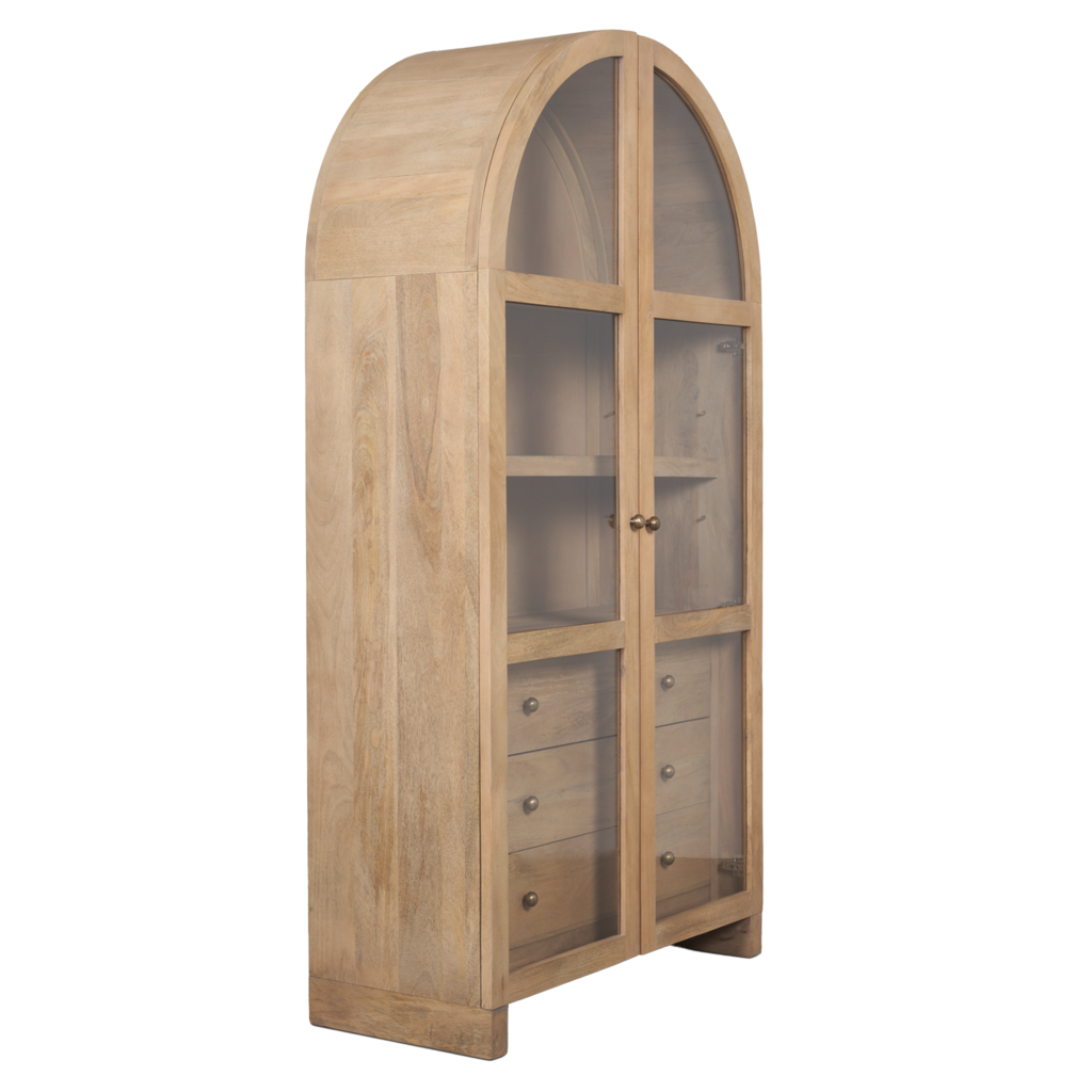 ONWARD 2 DOOR ARCHED CABINET NATURAL