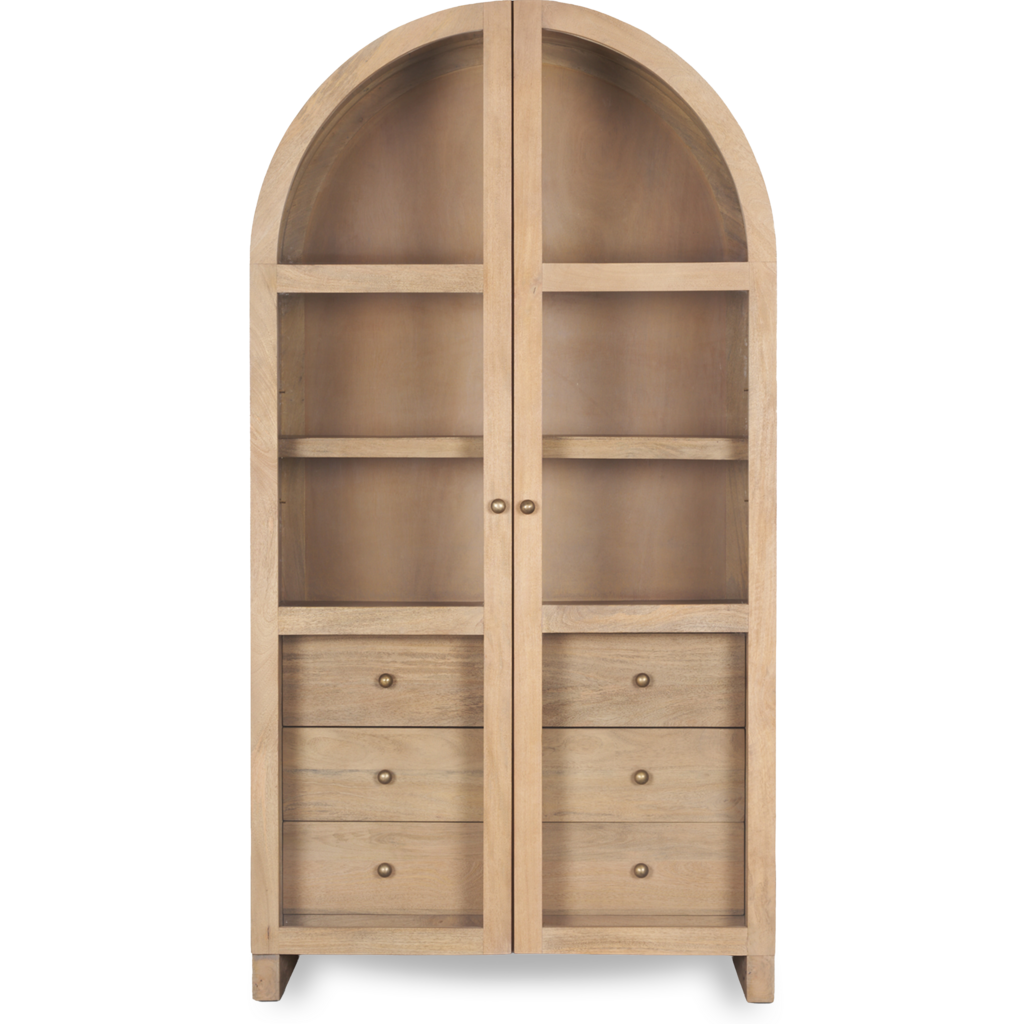 ONWARD 2 DOOR ARCHED CABINET NATURAL
