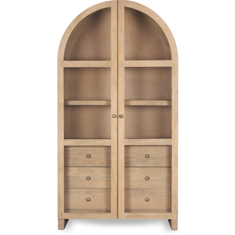 ONWARD 2 DOOR ARCHED CABINET NATURAL