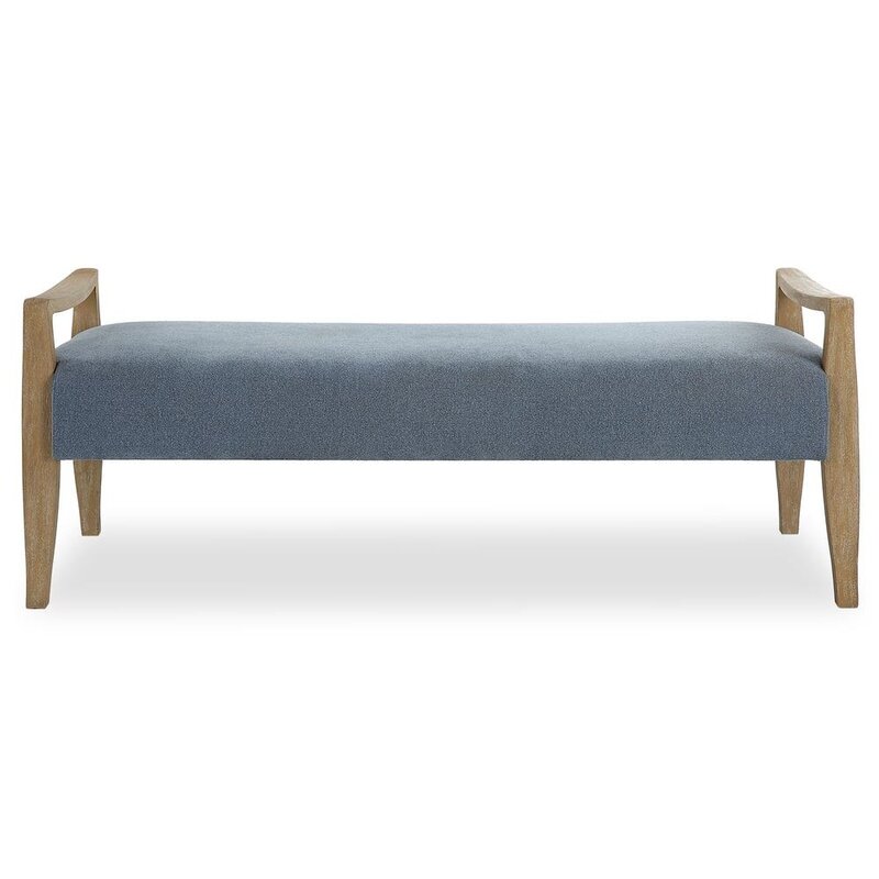 OCEANSIDE UPHOLSTERED BENCH BLUE