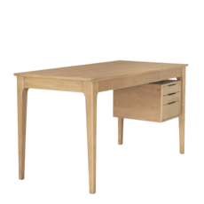 LANA DESK OAK WOOD w/4 DRAWERS
