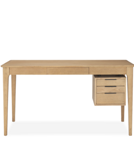 LANA DESK OAK WOOD w/4 DRAWERS