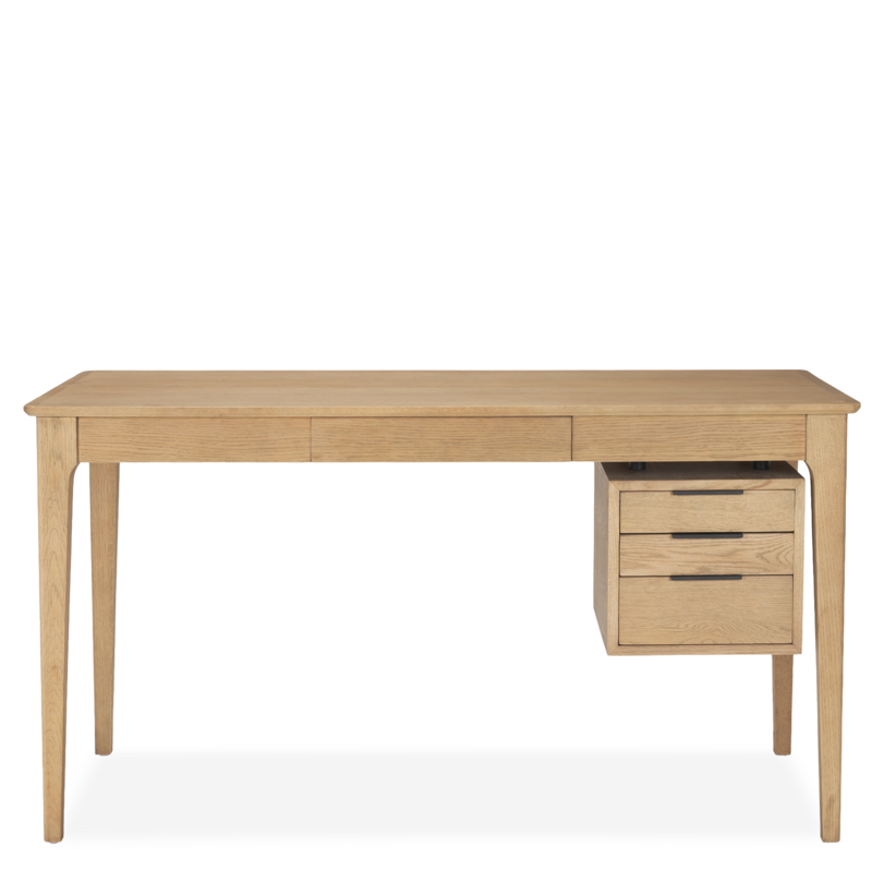 LANA DESK OAK WOOD w/4 DRAWERS