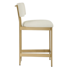 LUCA COUNTER STOOL LEATHER AND METAL GOLD