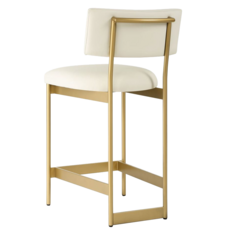 LUCA COUNTER STOOL LEATHER AND METAL GOLD