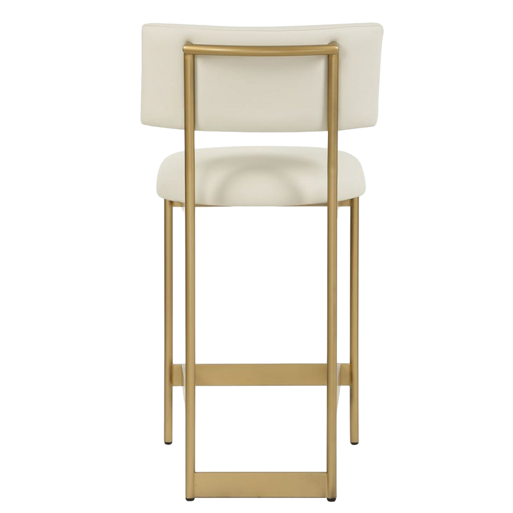 LUCA COUNTER STOOL LEATHER AND METAL GOLD