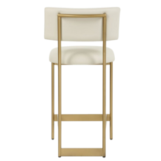 LUCA COUNTER STOOL LEATHER AND METAL GOLD
