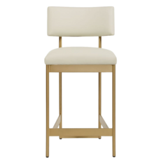 LUCA COUNTER STOOL LEATHER AND METAL GOLD