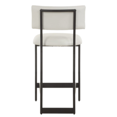 LUCA COUNTER STOOL LEATHER AND METAL BLACK