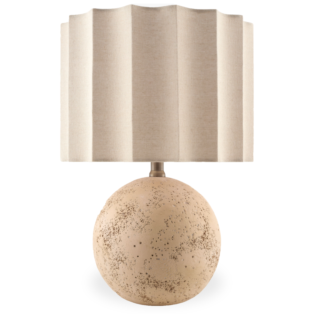 BAMBI TABLE LAMP PLEATED TRAVERTINE-EFFECT