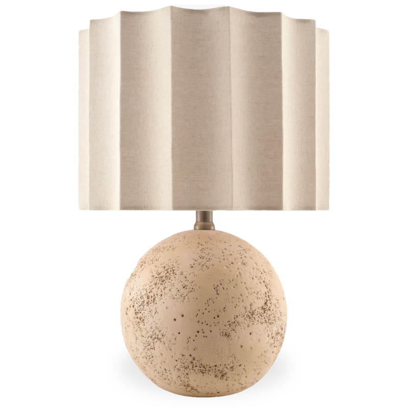 BAMBI TABLE LAMP PLEATED TRAVERTINE-EFFECT
