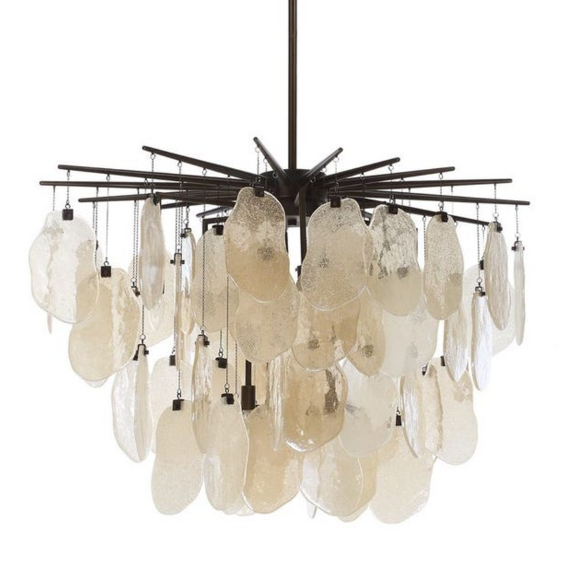 DIBBLE 8 LIGHT GLASS CHANDELIER CHAMPAGNE