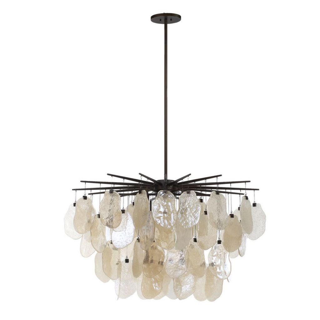 DIBBLE 8 LIGHT GLASS CHANDELIER CHAMPAGNE