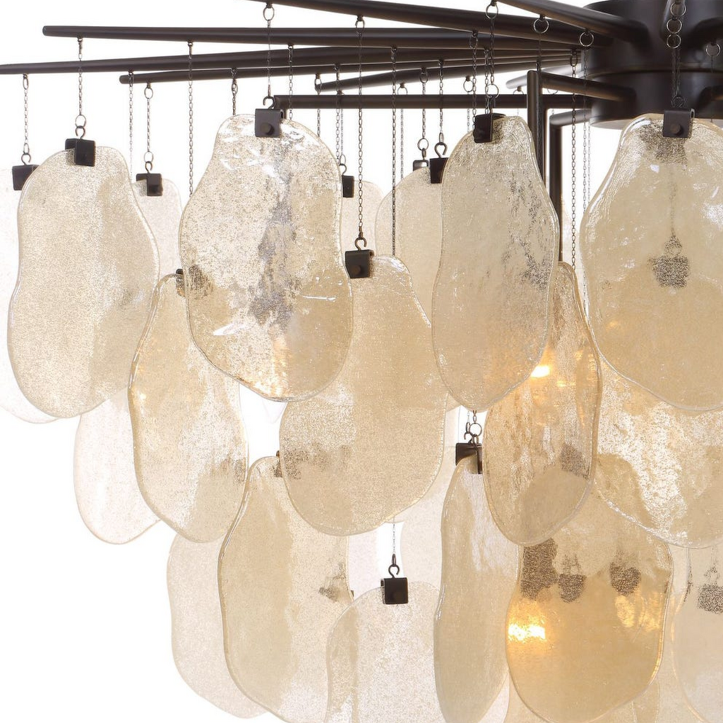 DIBBLE 8 LIGHT GLASS CHANDELIER CHAMPAGNE