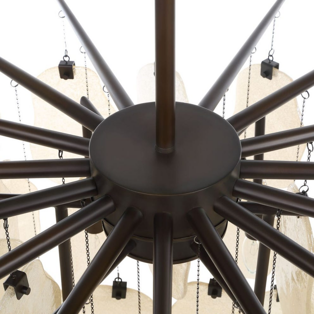 DIBBLE 8 LIGHT GLASS CHANDELIER CHAMPAGNE