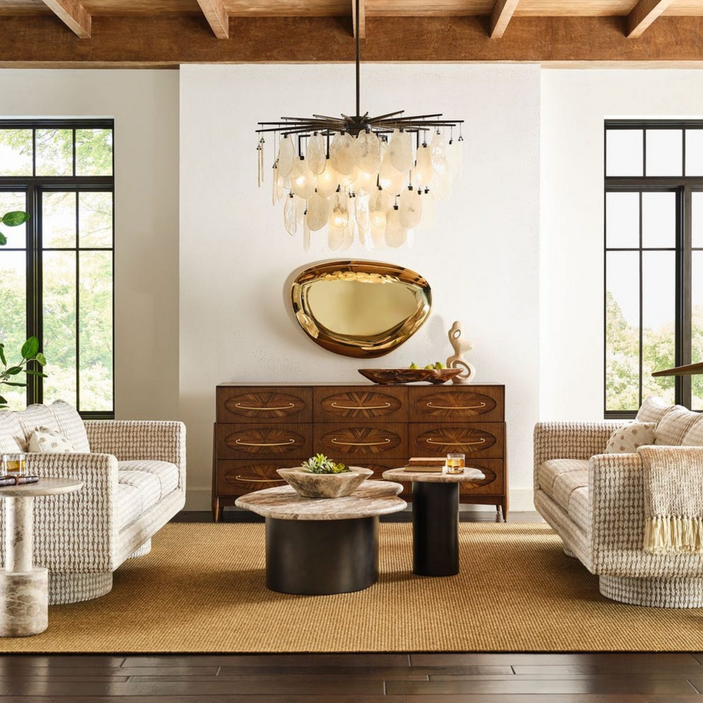 DIBBLE 8 LIGHT GLASS CHANDELIER CHAMPAGNE