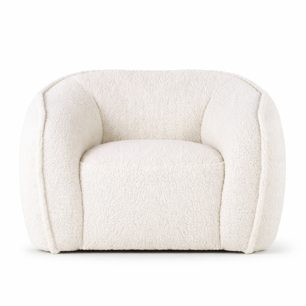 SIGRID SWIVEL CHAIR  FAUX SHEARLING OFF-WHITE