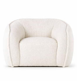SIGRID SWIVEL CHAIR FEATHER AND FAUX FUR OFF-WHITE