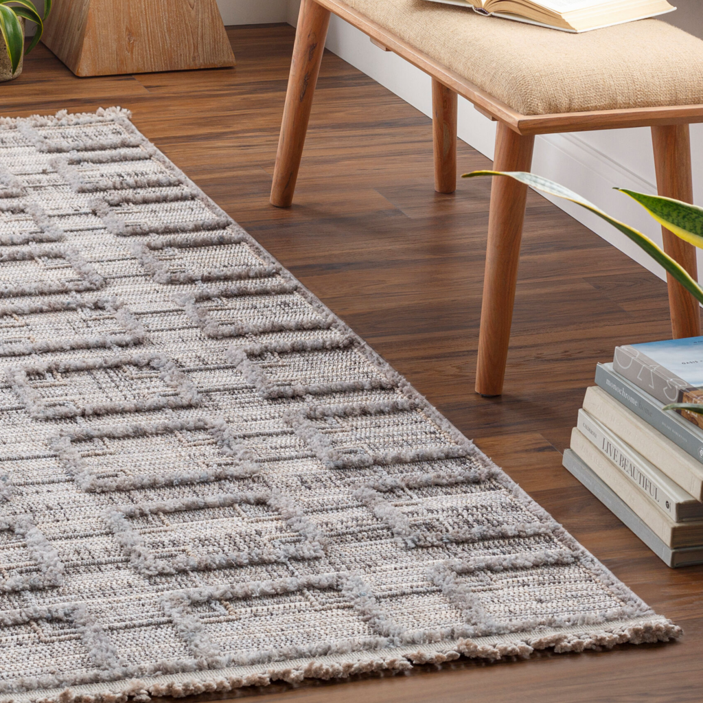 LEDGER RUG 6'7" X 9' GREY