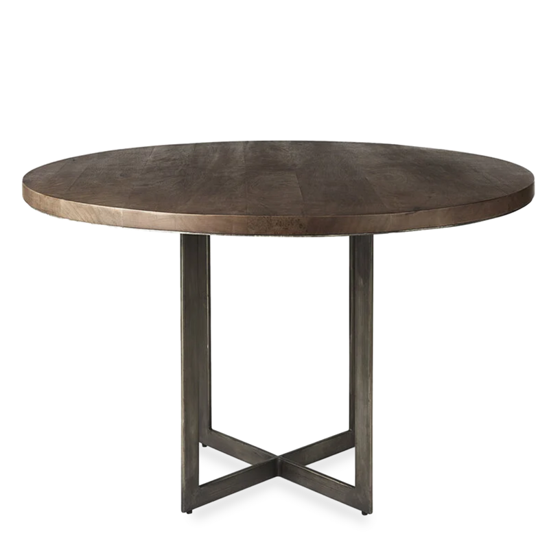 TAO DINING TABLE ROUND 48" MEDIUM BROWN