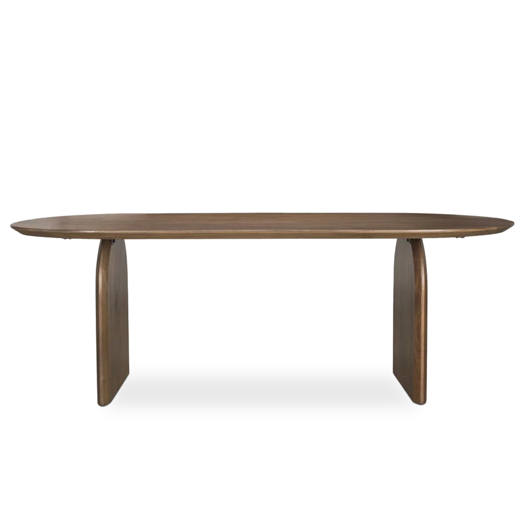 ISLAND DINING TABLE OVAL DARK BROWN 86"