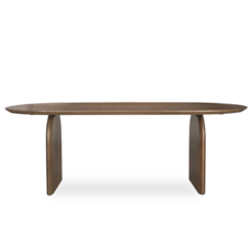 ISLAND DINING TABLE OVAL DARK BROWN 86"