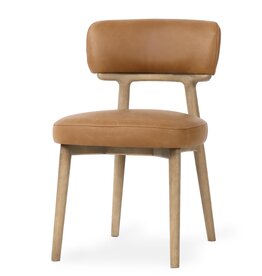 RENZO DINING CHAIR LEATHER COGNAC