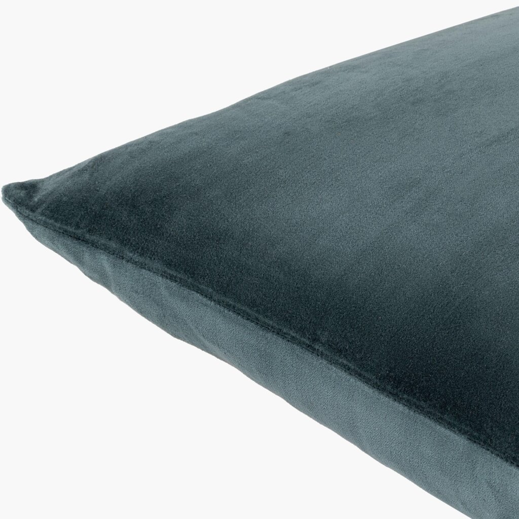 COTTON VELVET DOWN FILLED PILLOW 22" BLUE-GREY