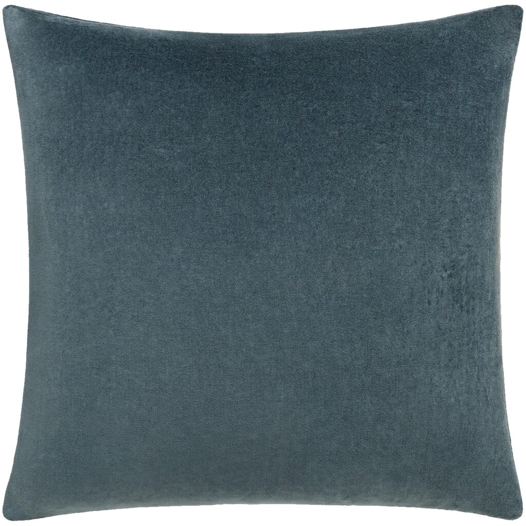 COTTON VELVET DOWN FILLED PILLOW 20" BLUE-GREY
